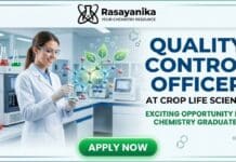 MSc Chemistry Job at Crop Life Science Limited | Apply Now for Quality Control Officer Role Quality Control Officer Job at Crop Life Science Limited | Chemistry Graduates Apply Now