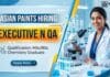 Asian Paints Hiring MSc Chemistry Graduates | Apply Now for Executive QA Role MSc Chemistry Job at Asian Paints | Apply Now for Executive QA Job