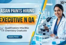 Asian Paints Hiring MSc Chemistry Graduates | Apply Now for Executive QA Role MSc Chemistry Job at Asian Paints | Apply Now for Executive QA Job