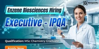 Enzene Biosciences Hiring MSc Chemistry Graduates | Apply for Executive – IPQA Role MSc Chemistry Job at Enzene Biosciences Ltd | Executive - IPQA Role