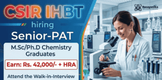 CSIR IHBT Recruitment opens top Chemistry Research Jobs for M.Sc candidates