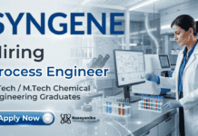 Chemical engineering jobs at Syngene careers | Process Engineer job Apply Now Advance your future with Chemical engineering jobs at Syngene careers through this Process Engineer job