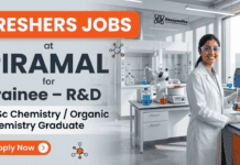 Chemistry Fresher Jobs at Piramal Career – Trainee Jobs in R&D Chennai for pharmaceutical research and development roles