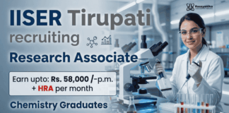 Research Associate Job at IISER Tirupati | Chemistry Research Jobs | Earn upto: Rs. 58,000 /-p.m. + HRA | Apply Now Research Associate Job under IISER Tirupati Recruitment – Advance your career in Chemistry Research Jobs in nanoscience research.
