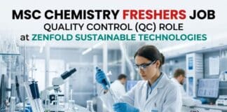 MSc Chemistry Freshers Job at Zenfold Sustainable | QC Job