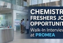 Chemistry Freshers Job at Promea | Attend the Walk-in Interview
