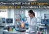 Chemistry R&D Job at BST Dynamic Solutions Pvt. Ltd. | Apply