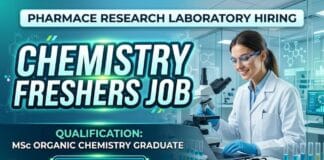 Pharmace Research Laboratory is Hiring MSc Chemistry Freshers Graduates | R&D Chemist Role MSc Chemistry Freshers Job at Pharmace Research Laboratory | Apply Now for R&D Chemist Role