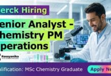 MSc Chemistry Job at Merck | Apply Now for Senior Analyst - Chemistry PM Operations
