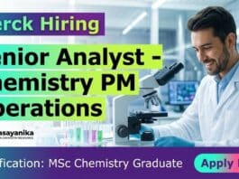 MSc Chemistry Job at Merck | Apply Now for Senior Analyst - Chemistry PM Operations