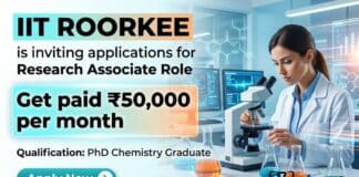 PhD Chemistry Jobs at IIT Roorkee | Apply for Research Associate Job