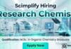 Research Chemist at Scimplify | MSc Organic Chemistry Graduates Apply Now