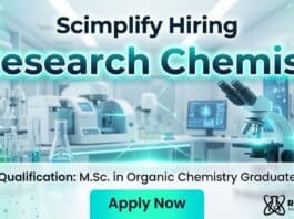 Research Chemist at Scimplify | MSc Organic Chemistry Graduates Apply Now