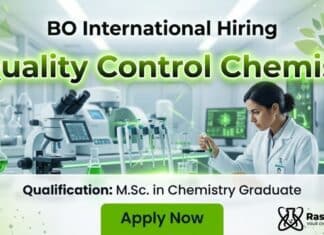 Quality Control Chemist Job at BO International | Apply Now Quality Control Chemist Role at BO International | MSc Chemistry Graduates Apply Now