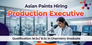MSc Chemistry Job at Asian Paints | Apply Now for Production Executive Jobs in Hyderabad