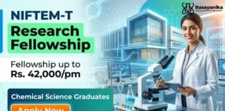 Chemistry Research Fellowship at NIFTEM-T | Apply Now For SRF Role