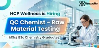 QC Chemist Job at HCP Wellness | MSc/ BSc Chemistry Graduates Apply Now