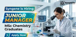 MSc Chemistry Job in Bangalore | Syngene Hiring Junior Manager