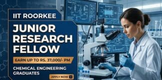 Research Fellowship at IIT Roorkee | Chemical Engineering Graduates Apply Now