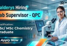 Latest MSc Chemistry Job at Calderys | Lab Supervisor Role MSc Chemistry Job at Calderys | Apply Now for Lab Supervisor - QPC
