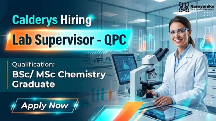 MSc Chemistry Job at Calderys | Apply Now for Lab Supervisor - QPC MSc Chemistry Job at Calderys | Apply Now for Lab Supervisor - QPC