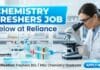 Reliance Hiring MSc Chemistry Freshers | Apply Now for Research Assistant Role MSc Chemistry Freshers Job at Reliance | Apply Now for Research Assistant Job