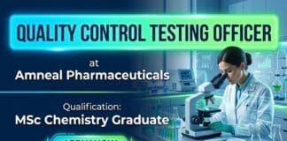 Quality Control Officer at Amneal | MSc Chemistry Graduates Apply Now