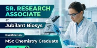 Research Associate Job at Jubilant | MSc Chemistry Graduates Apply Now