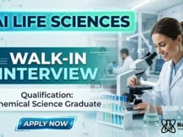 Sai Life Sciences Hiring Chemical Science Graduates | Attend the Walk-In Interview
