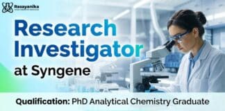 PhD Chemistry Job at Syngene | Apply Now for Research Investigator