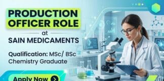 Production Officer Job at Sain Medicaments | MSc Chemistry Graduates Apply Now