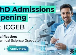 ICGEB Admission to Ph.D. Programme for Chemistry Graduates | Apply Now PhD Admissions 2026 for MSc Chemistry Graduates at ICGEB | Apply Now
