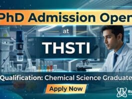 PhD Admissions Open at THSTI | Chemical Science Graduates Apply Now