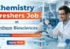MSc Chemistry Freshers Job at Anthem Biosciences | Apply Now 