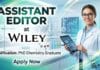 PhD Chemistry Job at Wiley | Apply Now for Assistant Editor Role