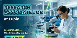 MSc Chemistry Job at Lupin | Apply Now for Research Associate Job