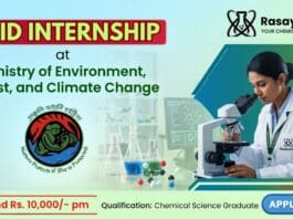MoEF Internship | Government Summer Chemistry Internship 2026 