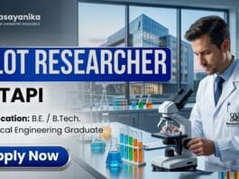 Chemical Engineering Job at TAPI | Apply Now for Pilot Researcher