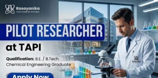 Chemical Engineering Job at TAPI | Apply Now for Pilot Researcher