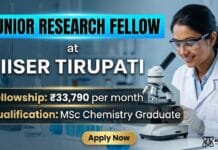 IISER Tirupati Recruitment JRF Vacancy | MSc Chemistry Graduates Apply Now