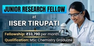 IISER Tirupati Recruiting JRF for Chemistry Graduates | Apply & Earn up to ₹33,790/- PM IISER Tirupati Recruitment JRF Vacancy | MSc Chemistry Graduates Apply Now