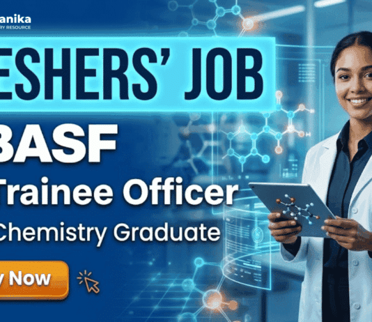 MSc Chemistry Freshers Job BASF Career Trainee Officer process lab