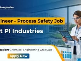 Chemical Engineering Job at PI Industries | Process Safety Engineer Role