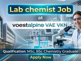 Lab Chemist Job at Voestalpine | MSc Chemistry Graduates Apply Now