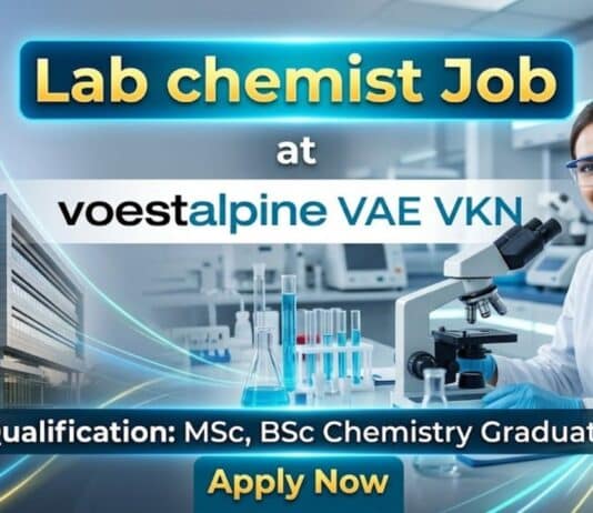 Lab Chemist Job at Voestalpine | MSc Chemistry Graduates Apply Now