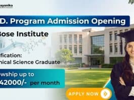 PhD Admissions 2026 at Bose Institute for Chemical Science Graduates