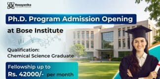 PhD Admissions 2026 at Bose Institute for Chemical Science Graduates