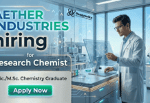 Research Chemist Jobs Aether Industries R&D Jobs chemical research laboratory career opportunity