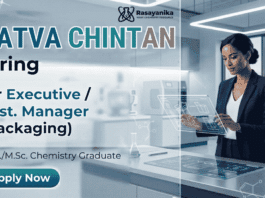 Chemistry Job Tatva Chintan Executive Job chemical packaging Dahej career opportunity