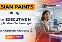 B.Sc Chemistry Jobs EXECUTIVE Job at Asian Paints career in Cuttack. Field role in waterproofing, training and technical support.